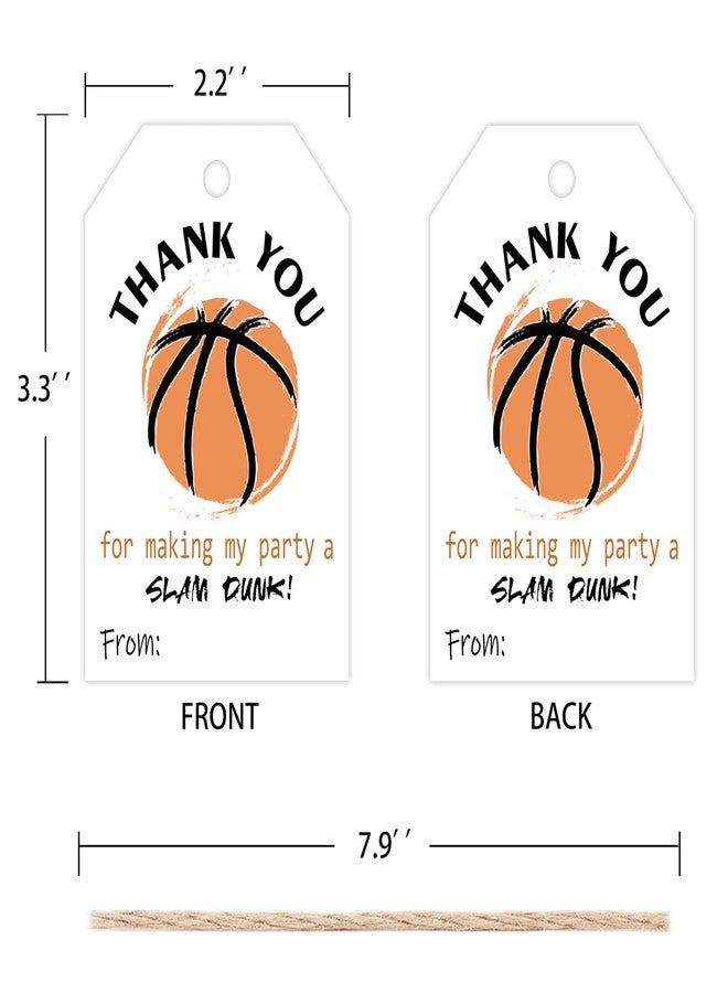 Aukolass 50pcs Basketball Thank You Favor Tags, Basketball Team Gift Tags for Sports Theme Birthday and Party Favors Decoration (Thank You) - Image 2